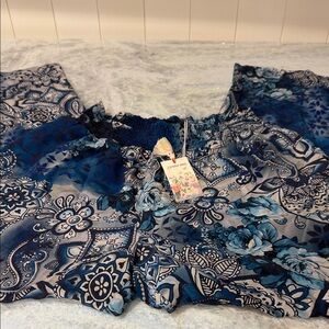 Blue Floral Paisley pant